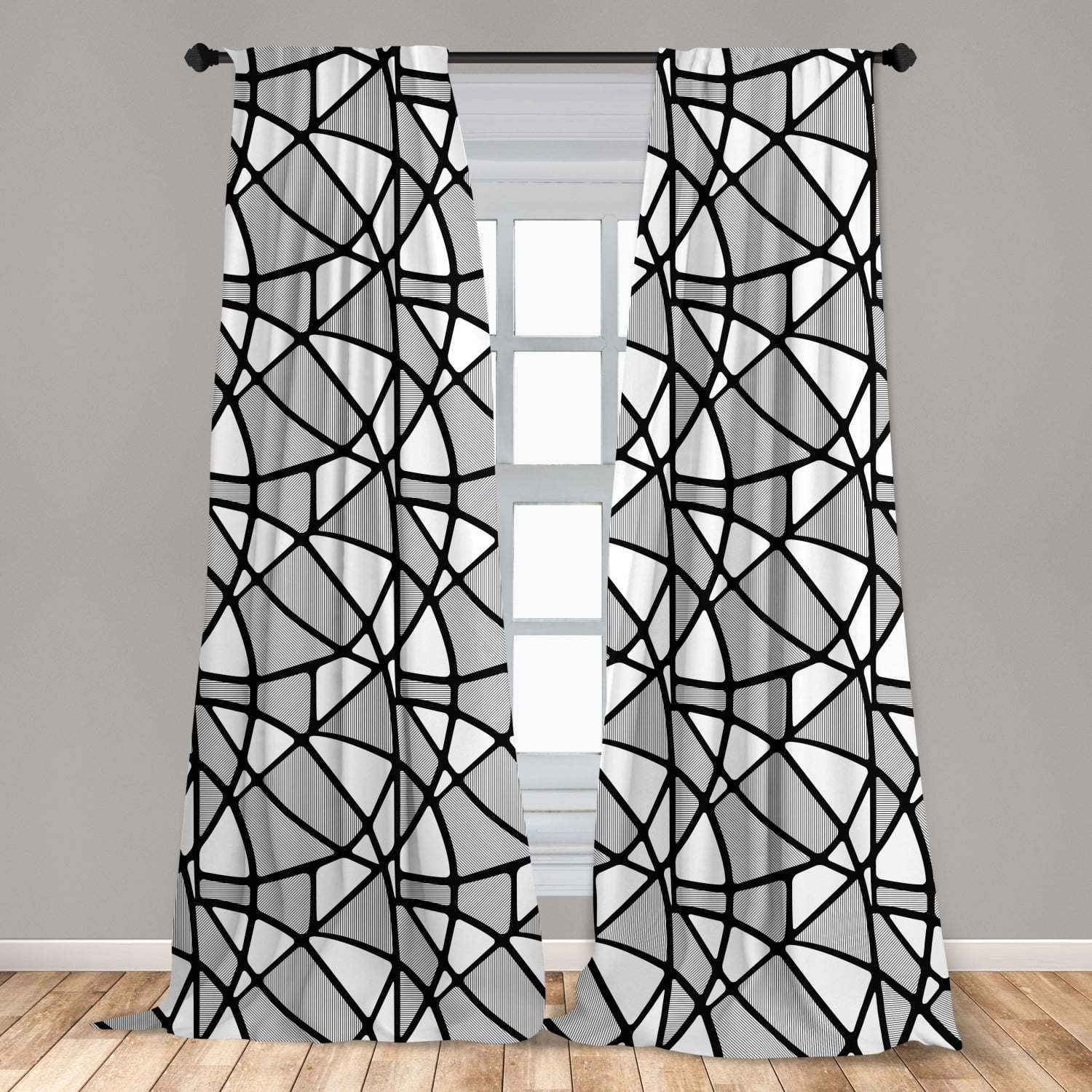 Living Room Bedroom Window Drapes 2 Panel Set 3D Effect Curtains Decorative 