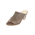thumbnail image 5 of Women's Strappy Rhinestone Slide Dress Sandal-GOLD-12, 5 of 5