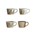 thumbnail image 1 of 4 tazas de desayuno, tazas de café de cerámica retro hechas a mano, tazas de avena, taza de desayuno, taza de cerámica para leche, té, frutas y helado, 1 of 4