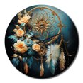 thumbnail image 2 of Designart "Gilded Dreams Gold Dream Catcher I" Landscapes Oversized Wall Clock, 2 of 6
