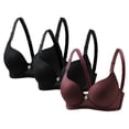 thumbnail image 2 of Lutiedan 3 Pack Bras for Women Plus Size Comfortable Breathable Underwire Everday Bra Full Coverage Stretch Push Up Lightly Lined Sleep Bras, 2 of 6