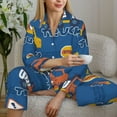 thumbnail image 6 of Daiia Construction Vehicles for Women's Long-Sleeved Pajama Set – Soft & Comfortable Sleepwear Button-Up Pajamas Cozy Lounge Wear-Small, 6 of 7