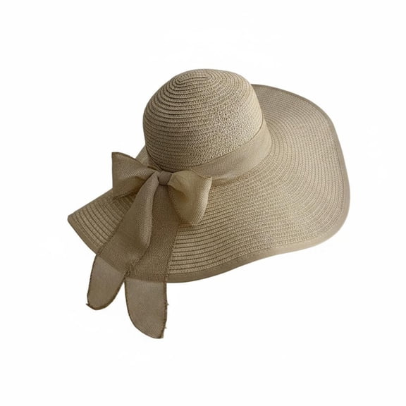 MERIGLARE Beach Hat Straw Sunhat Wide Brim Breathable Woven Straw for Sun Coverage Ideal for Adult Women Summer Vacations