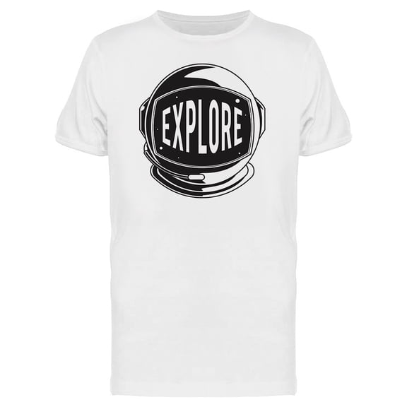 Helmet With Explore Word Graphic Tee Men's -Image by Shutterstock
