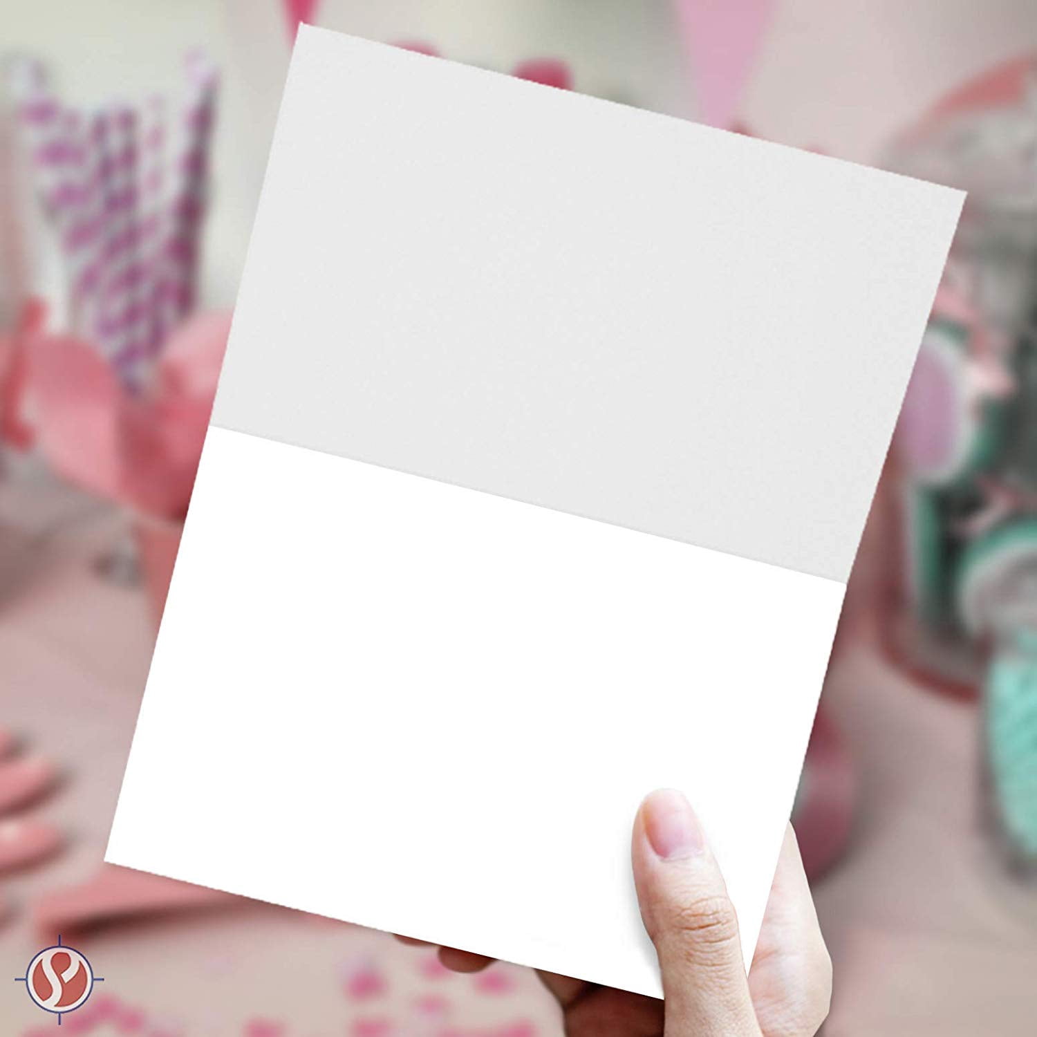 Baby Girl Thank You Cards With Envelopes | Elegant Light Pink Design - Blank on The Inside - Baby Shower Gifts | 4.25" x 5.5" Inches When folded | Value Pack of 25 Cards & Envelopes | Light Pink stork