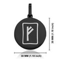 thumbnail image 2 of Stainless Steel Elder Futhark Fehu Rune Round Medallion Pendant Necklace, 2 of 3