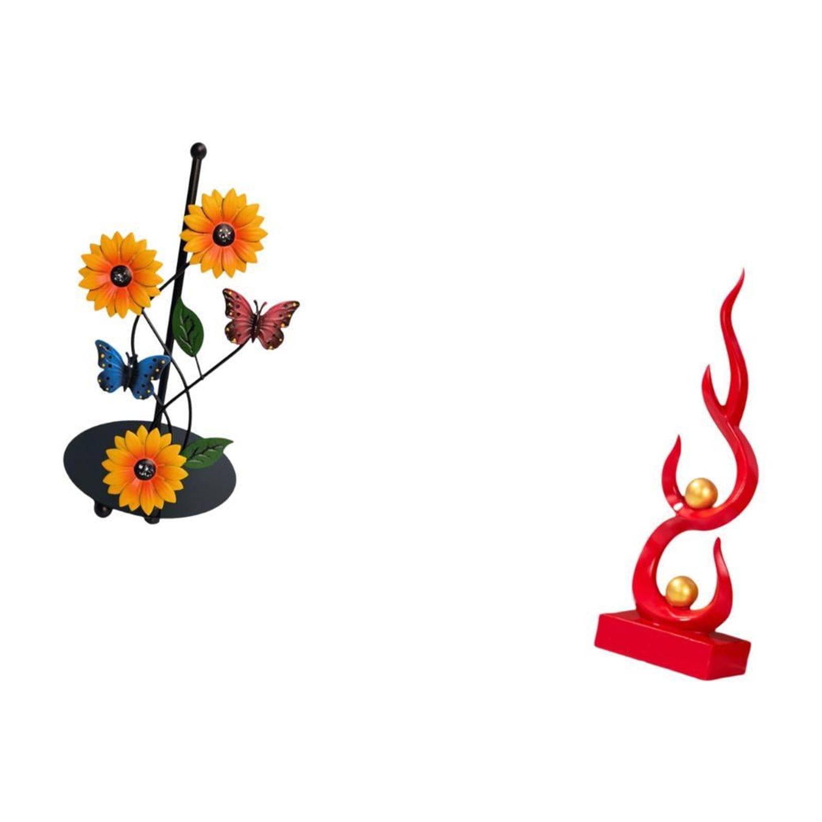 Fiocias Abstract Fire Sculpture Toilet Paper Holder Paper Towel Holder Countertop Kitchen Roll Holders Standing Paper Towel Iron Resin Functional Decor Suitab