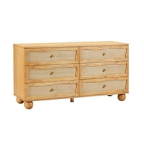 TOV Furniture Grappa Natural Wood & Rattan Wavy Dresser