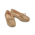 thumbnail image 3 of Collections Etc Women's Woven Textured Padded Insoles Slip-On Loafers Taupe 7, 3 of 4
