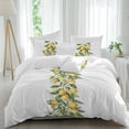thumbnail image 2 of Yellow Lemon Bedding 3 Piece Duvet Cover Set California King, Simple Spring Botanical Fruit Leaves Flower Soft Microfiber Comforter Cover with Zipper Closure & Pillowcases, FadeResistant Quilt Cover, 2 of 9