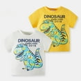 thumbnail image 6 of Toddler Kids Baby Boys Summer Cartoon Cute And Camouflage T-Shirts Dinosaur Short Sleeve Crewneck Tops Tee Clothes Child Clothing Streetwear Dailywear Outwear, 6 of 7