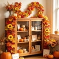 thumbnail image 5 of Fall Garland, Maple Leaf Autumn Garland 5.7Ft Artificial Hanging Leaves for Mantle Table Decorations for Home Front Door Outdoor Indoor Halloween Thanksgiving Fall Decor, 5 of 7