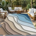 thumbnail image 3 of Fsddascl Navy Blue Brown Ombre Outdoor Rug for Patio/Deck/Porch, Non-Slip Large Area Rug 4 x 6 Ft, Modern Geometric Abstract Cream Indoor Outdoor Rugs Washable Area Rugs, Camping Rug Carpet, 3 of 5