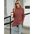 thumbnail image 3 of OBEEII Women Winter Clothes Long Sleeve Knitted Sweater Leisure Turtleneck Sweater Pullover Tops Casual Outfits Size S-XXL, 3 of 10
