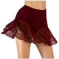thumbnail image 2 of Women's Y2k Lace Half Slip Skirt Low Rise Pleated Ruffle LaceTrim Mini Skirt Layered Flowy Short Skirts Underskirt, 2025 Under 10 Dollar Limited Time Clearance, 2 of 6