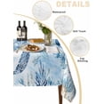 thumbnail image 2 of Blue Sea Table Cloth 60x102 Inch Rectangle, Turtles Jellyfish Corals Marine Life Summer Coastal Waterproof Tablecloth Washable Table Cover for Party Picnic Dinner Decor, 2 of 9