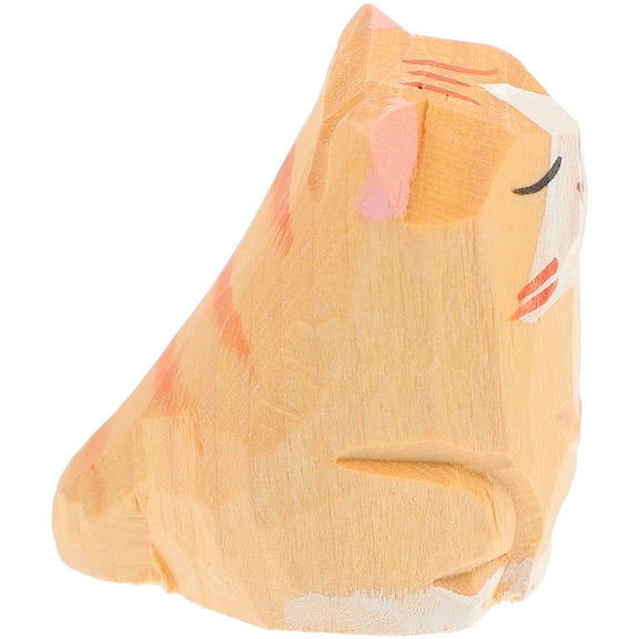 WHAMVOX Wooden Cat Figurine with Lovely Design for Desk Decoration Multi Color 2.5 Inches