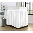 thumbnail image 2 of Dual Tone Dorm Bed Skirt, Ruffled Dual Tone Dorm Size Bed Skirt - 100% Microfiber Fabric, Dual Tone Dorm Bed Skirt Twin XL Size College Dual Tone Dorm Bed Skirt 46" Drop - Chocolate and White Solid., 2 of 4