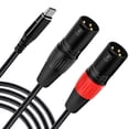 thumbnail image 1 of Cable de audio USB C a doble XLR macho Anewbig, 6.6 pies, negro, 1 of 9