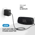 thumbnail image 3 of Cargador de batería HKY U65 65W USB-C PD con cable de 1,8 m 110-240 V, 3 of 9