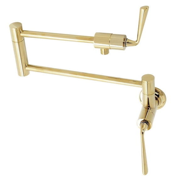 Kingston Brass Ks410.Zl Silver Sage 3.8 GPM Single Hole Wall Mounted Pot Filler - Brass