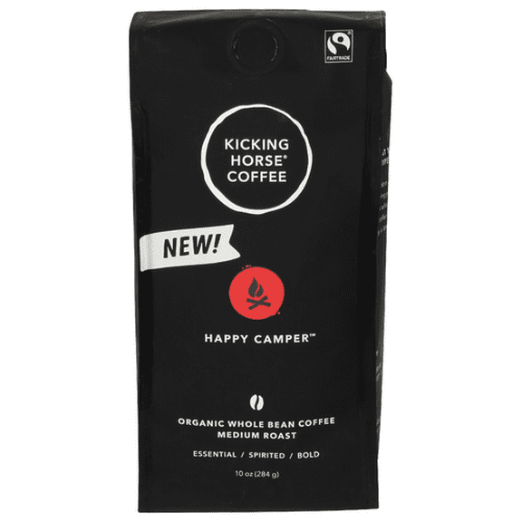 Kicking Horse Coffee Whole Bean Happy Camper 10 oz (Pack of 6)