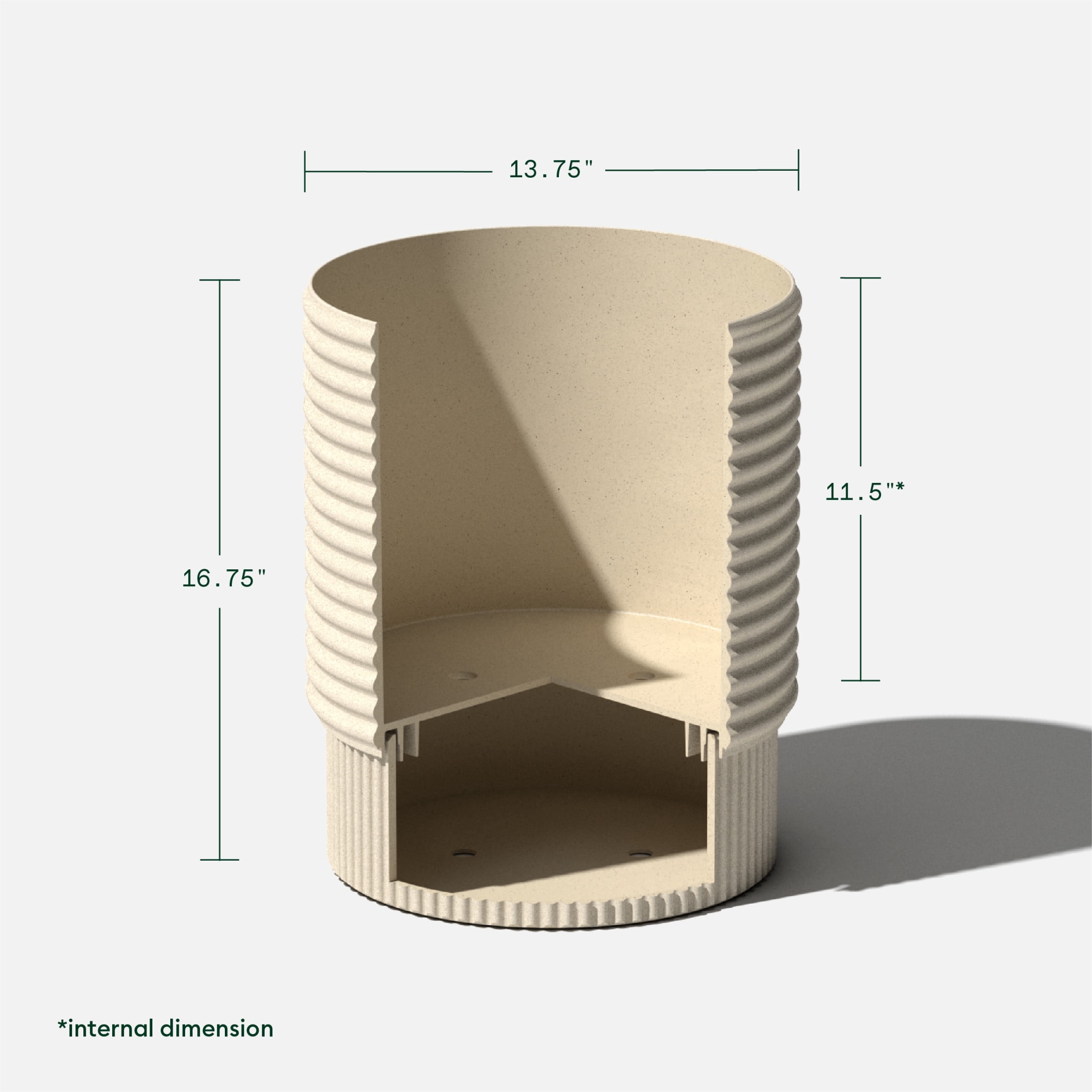 Veradek Mod Series 17" Plastic-Stone Medum Planter - (Sand)