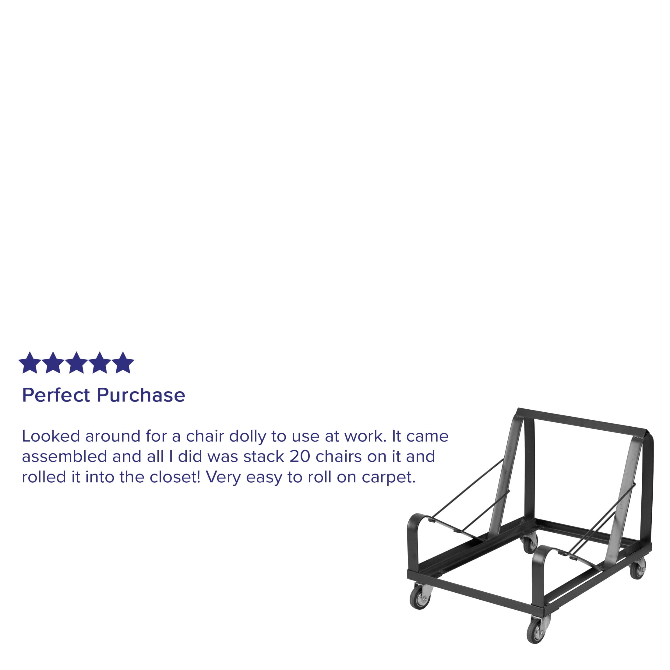 Flash Furniture 2 Pack HERCULES Series Black Steel Sled Base Stack Chair Dolly