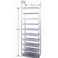 thumbnail image 3 of SalonMore 10 Tier Portable Shoe Rack Shelf Storage Closet Organizer Cabinet with Cover, 3 of 8