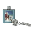 thumbnail image 2 of Christmas Holiday Silent Night Santa Claus Stainless Steel 1oz Mini Flask Key Chain, 2 of 4