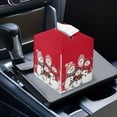 thumbnail image 7 of FUIALDOLG Waterproof Tissue Box Cover, PU Leather Square Car Tissue Holder with Cartoon Snowmen Pattern - Decorative Organizer for Bathroom Vanity Countertop, Night Stands, Office Desk & Car, 7 of 7