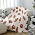 thumbnail image 6 of Soft Flannel Sofa Blanket Football Pattern White All Season Machine Washable Throw for Outdoor Beach Car Picnics Sports Home Decor Ideal Gift Wearable Blanket Contemporary Design, 6 of 7