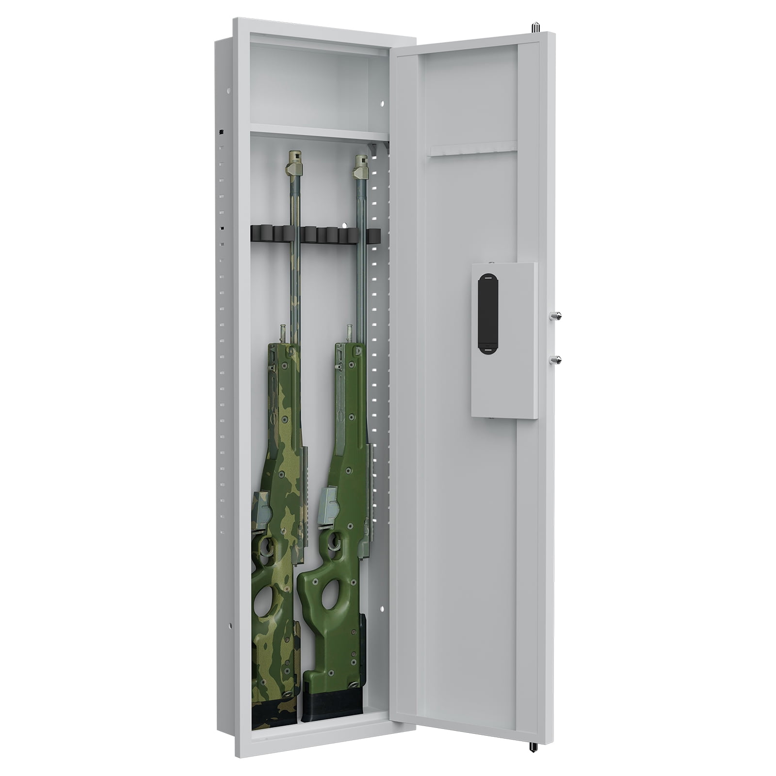 53" Passwod Touch Panel In-Wall Safe,Hidden Wall Gun Safe for Rifles with Adjustable Shelves,Assembled Storage Multifunctional Wall Safe for Firearm and Valuables