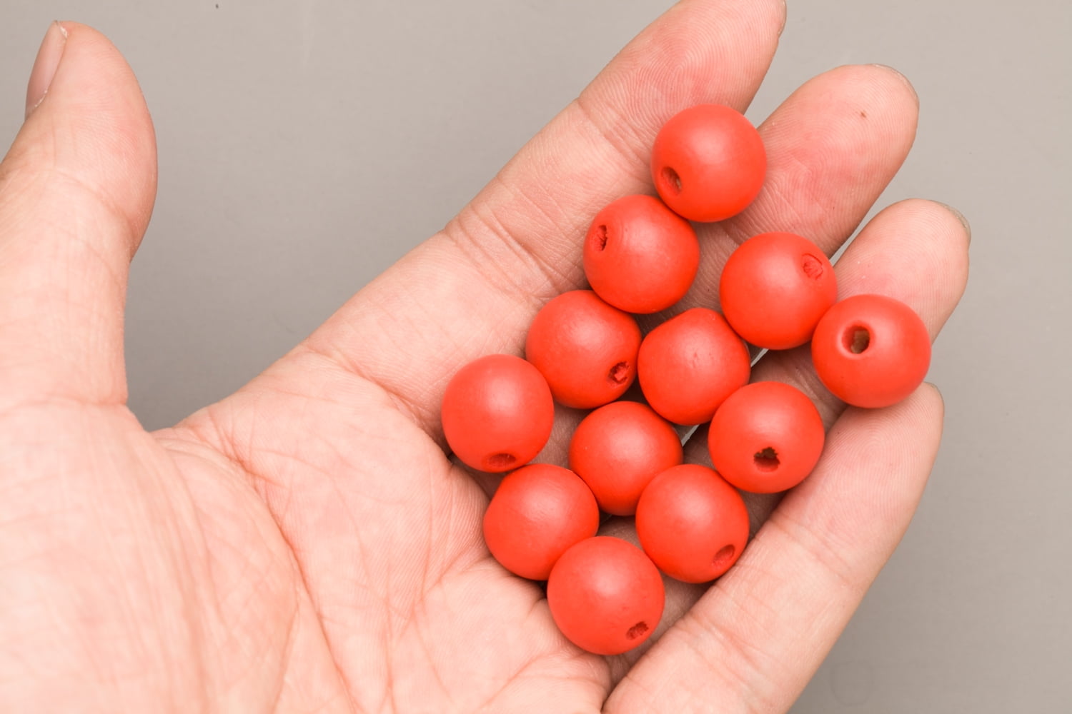 Red Wood Beads Round 14mm Sold Per Pkg Of 50 Beads