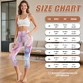 thumbnail image 7 of HELLHERO Marbled Printed Yoga Leggings for Women High Waisted Capri Leggings Breathable Yoga Pants with Pockets, S, 7 of 7