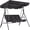Black, variant on Gaderth 3-Seat Outdoor Patio Porch Swing with Adjustable Canopy, Adjustable Canopy,  1.6" Thick Cushioned Seat Backyard Yard Swings Chair, Steel Frame Swing Outdoor Chair for Backyard, Front Porch