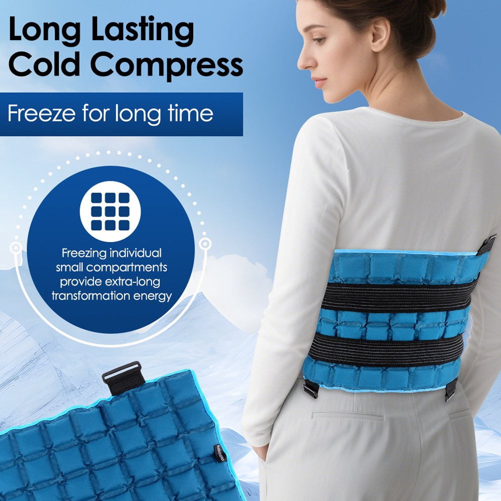 Vjnyvs Large Reusable Ice Pack Hot Cold Therapy Pad for Hip Back Knee Pain Relief