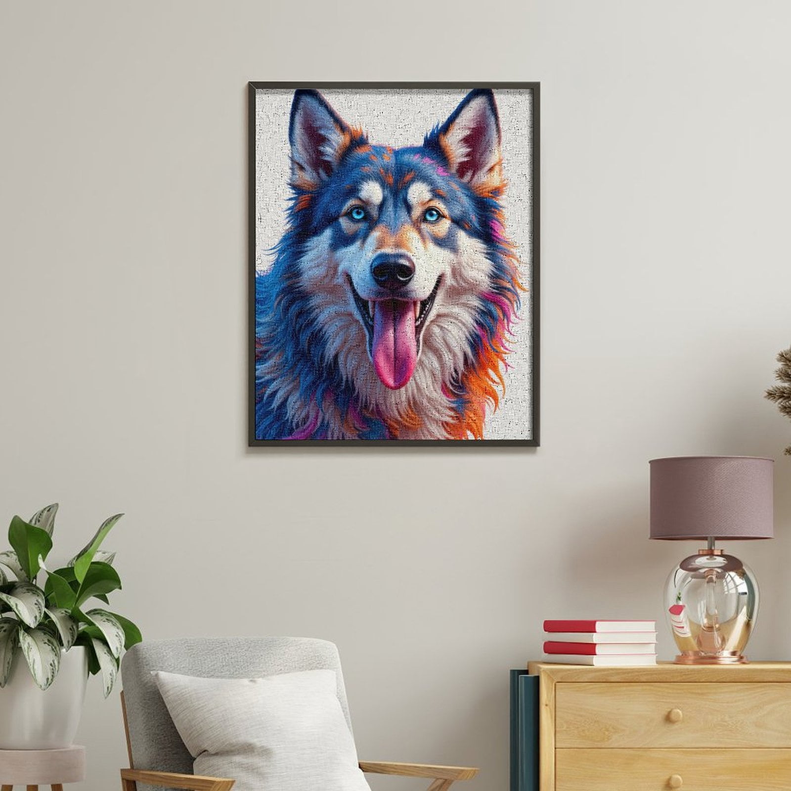 Paint By Numbers Kit for Adults Beginner - Colorful Vibrant Dog Portrait Art DIY Canvas Painting Kits for Adults, Frameless Paint By Number for Adults for Home Wall Decor 16x20 Inch
