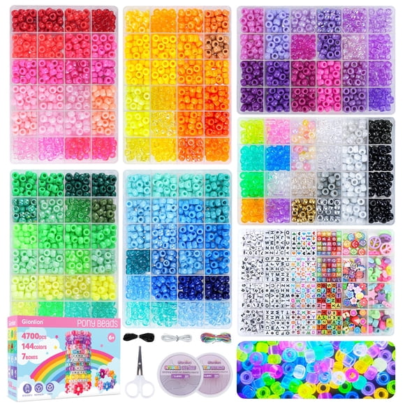 Kit para Hacer Pulseras con Cuentas Pony Gionlion 144 Colores para Niños