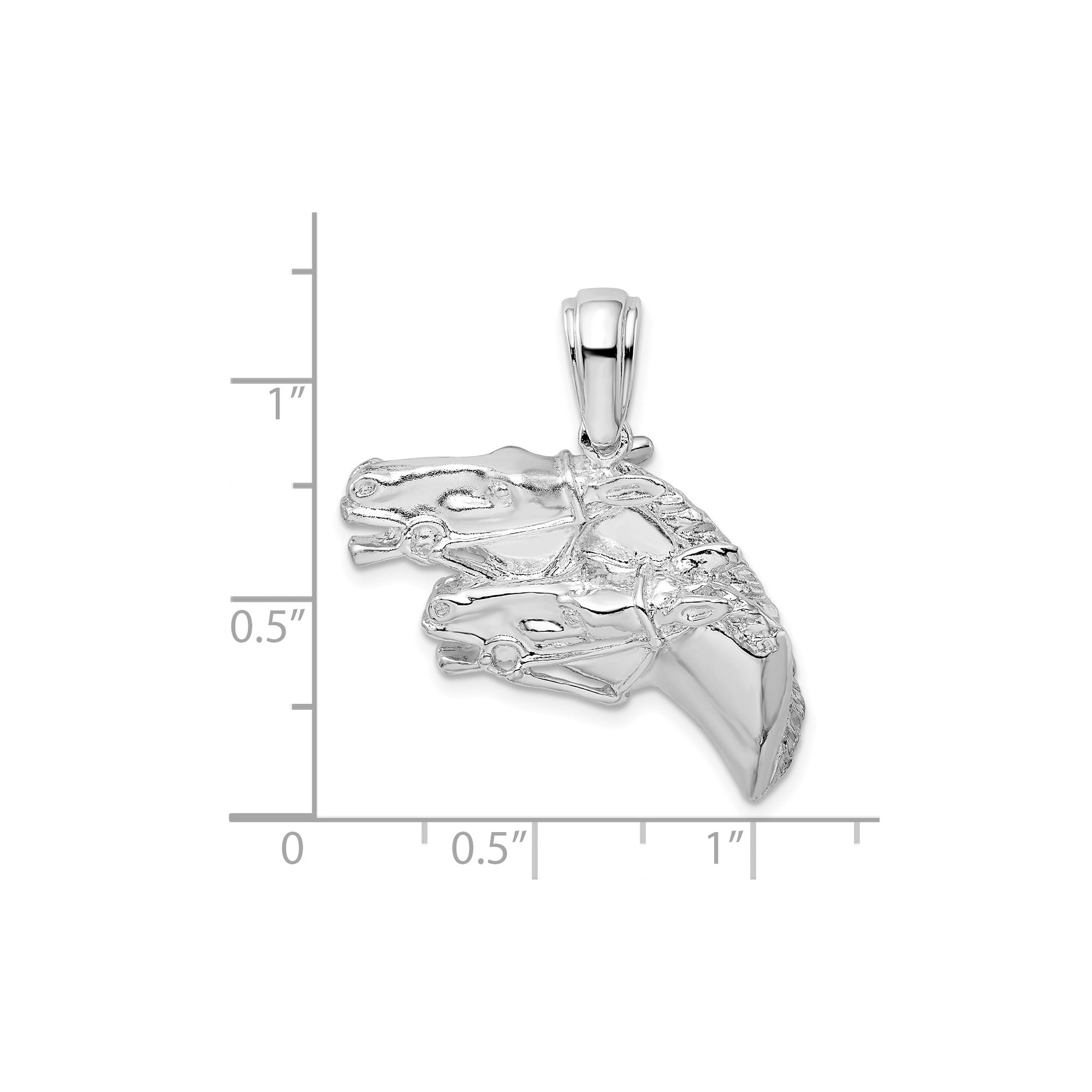 Sterling Silver Horse Pendant with Three Galloping Heads for Men and Women, Western Equestrian Necklace Charm Symbolizing Strength and Freedom