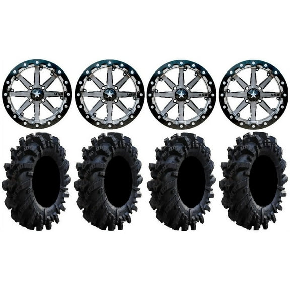 MSA Lok 14" UTV Wheels 28" Intimidator Tires Can-Am Maverick X3 / Honda Pioneer 1000 / Talon