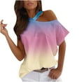 thumbnail image 1 of Tops de Mujer Elegante Casual Fuera Del Hombro Tops Impreso Manga Corta Cuello Redondo Jersey Blusa Camiseta Odeerbi  ODB163775, 1 of 5