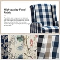 thumbnail image 6 of Push Back  Recliner Chair Set of 2 Wingback Manual Fabric Upholstered  Home Theater Plaid Navy, 6 of 9