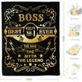 thumbnail image 2 of LHSHID Boss Gifts for Men Boss Day Gifts for Men Boss Christmas Appreciation Birthday Gifts Best Boss Ever Gift for Male Cozy Throw Blanket 30"x40", 2 of 7