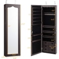 thumbnail image 6 of PRZL Wall Door Mounted Jewelry Cabinet with Full Length Mirror, Lockable Over Door Jewelry Armoire with LED Lights, 47.5" Large Jewelry Storage Organizer with 6 Drawers, Espresso, 6 of 15