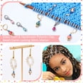 thumbnail image 4 of 2 Sets 2 Style Glass Pearl & Handmade Polymer Clay Bead Charm Locking Stitch Marker Crochet Leverback Hoop & Lobster Clasp Charm Mixed Color, 4 of 6