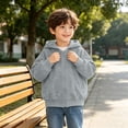 thumbnail image 6 of VIPOIN Boys Girls Zip‑Up Hoodie, Raglan Long Sleeve Soft Sweatshirt with Pockets, Sizes 5-16 Years, 6 of 8