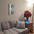 thumbnail image 4 of Huge 20" Metal Letter "K" Wall Decor, Silver with Rusted Edges, Galvanized Wall Mountable Decoration for Country, Mid-Century, or Farmhouse Themed Room or Event, 4 of 6