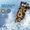 thumbnail image 4 of Sunflower 30 oz Water Bottle with Flip Straw - Vibrant Insulated Tumbler with Handle - Stainless Steel Cup with Lid - Radiant Birthday or Everyday Gift - Hand Wash Only, 4 of 5