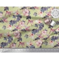 thumbnail image 2 of Soimoi Silk Fabric Leaves & Floral Printed Craft Fabric by The Yard 42 Inch Wide, 2 of 3
